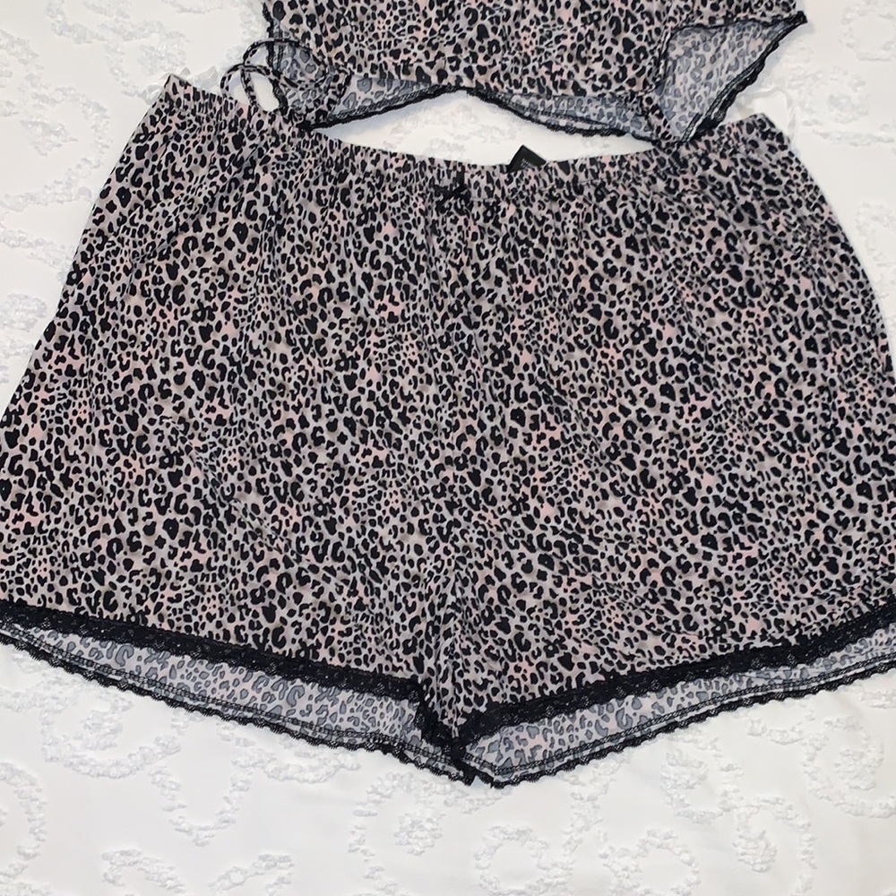 RENE ROFE LEOPARD PRINT CAMI AND SHORTS PAJAMA SET NWOT - Picture 7 of 10